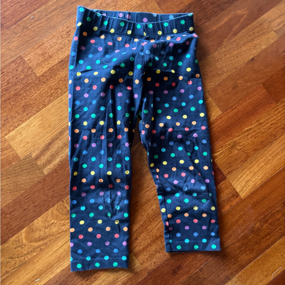 GAP Navy Leggings with Multicolor Polka Dots
